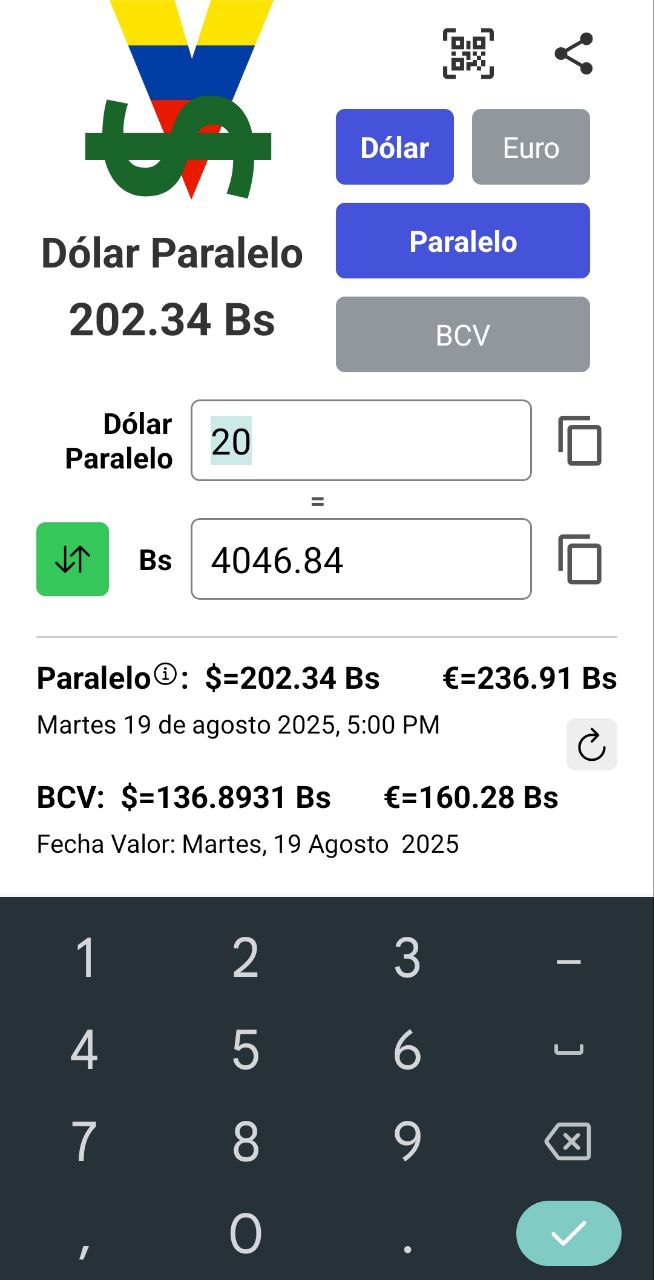 pantalla app vdolar